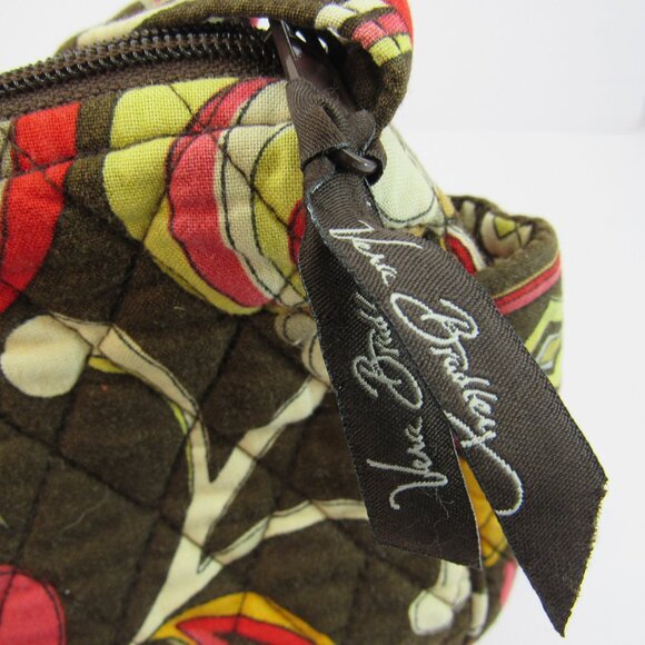 Vera Bradley Puccini Small Handbag Purse Red/Yellow/Pink and Brown Full Zip - Picture 8 of 9